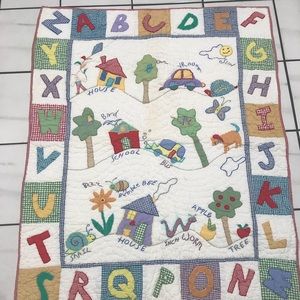 Quilted ABC blanket for Crib or Tummy time